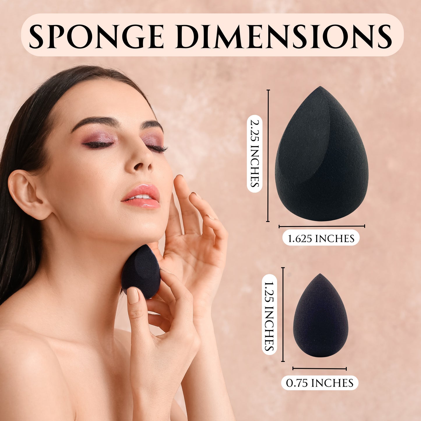 2 Orchids Makeup Sponge Set – Mini & Full-Size Blenders for Multi-Use Face Makeup & Smooth Blending - Beauty Blender Set