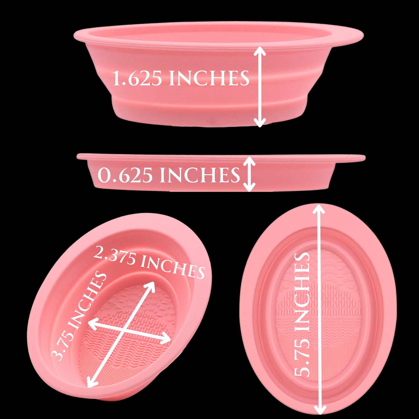 Makeup Brush Cleaner Bowl – Foldable Silicone Makeup Brush Cleaning Mat & Pad, Portable Brush Cleaner Tool for Brushes, Sponges, Puffs