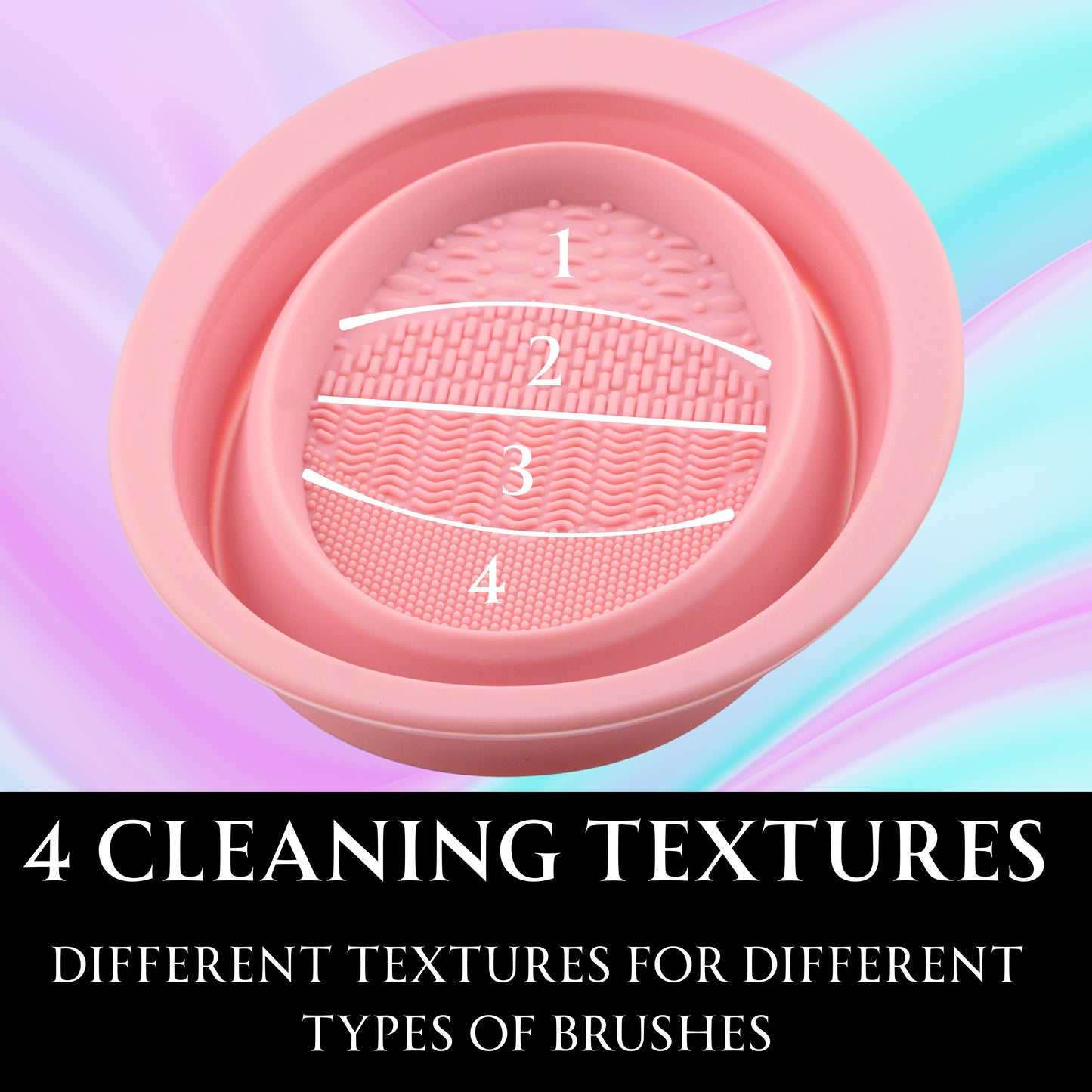 Makeup Brush Cleaner Bowl – Foldable Silicone Makeup Brush Cleaning Mat & Pad, Portable Brush Cleaner Tool for Brushes, Sponges, Puffs