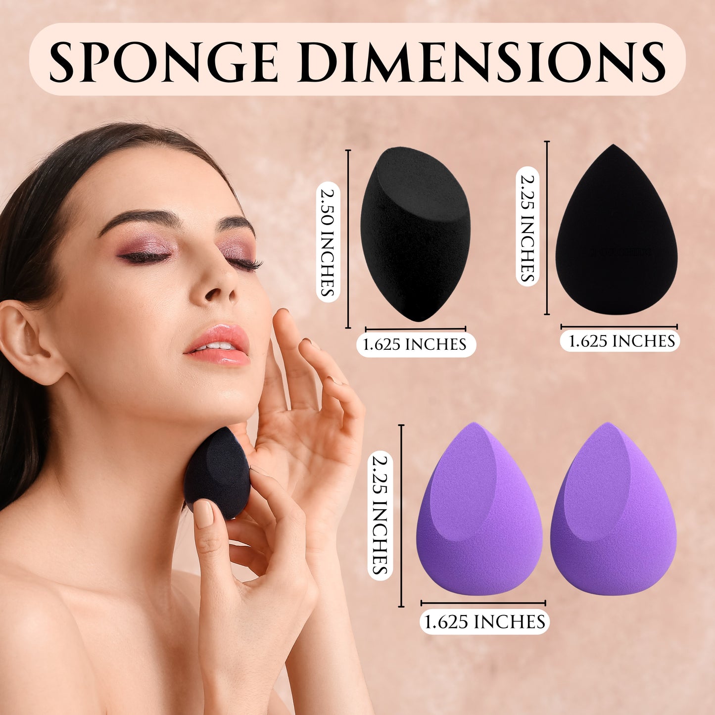 2 Orchids Beauty Blender Sponge – Latex-Free Makeup Sponge for Foundation, Blending & Application