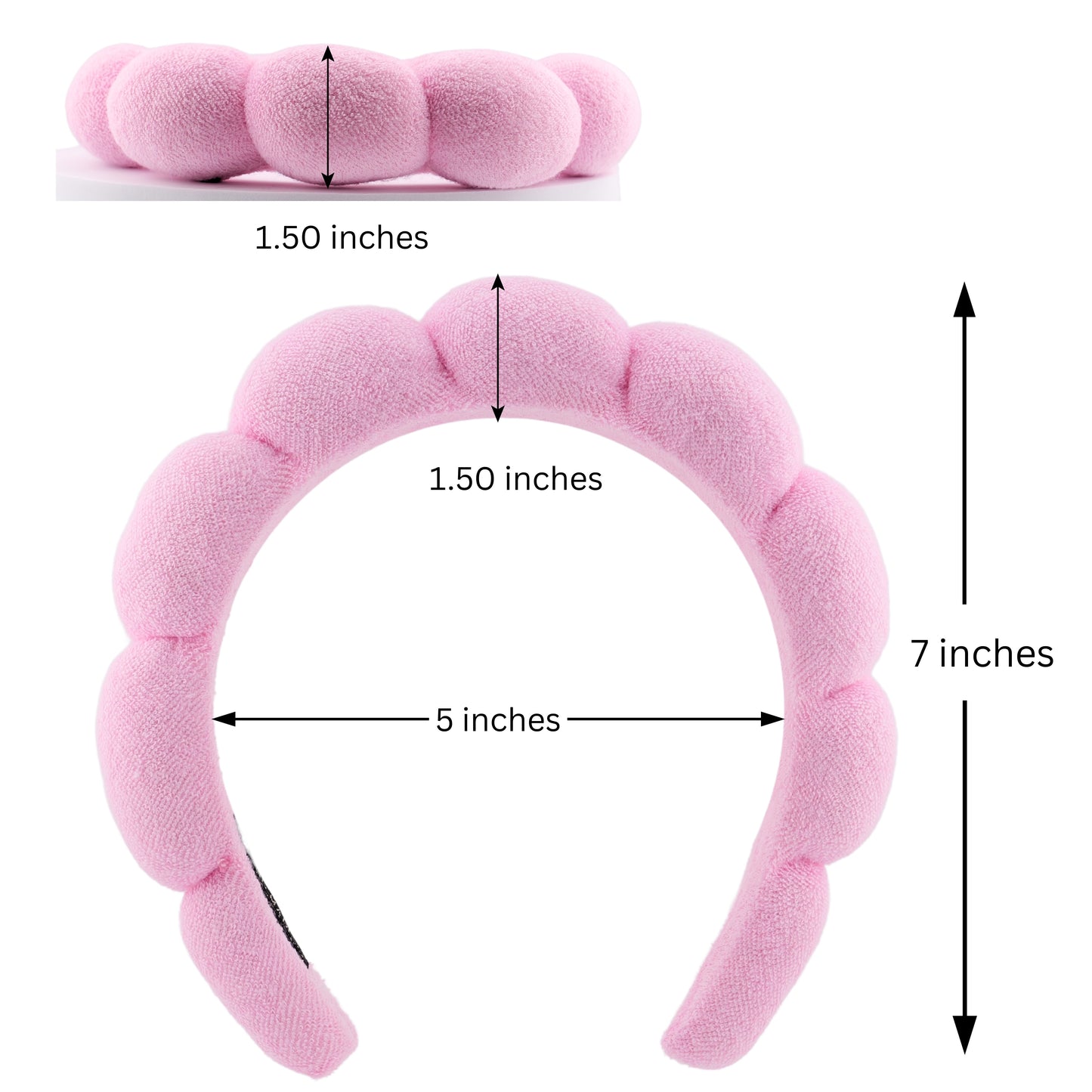 2 Orchids Skincare Headband – Soft Terry Cloth Hairband for Face Wash, Spa & Makeup Use