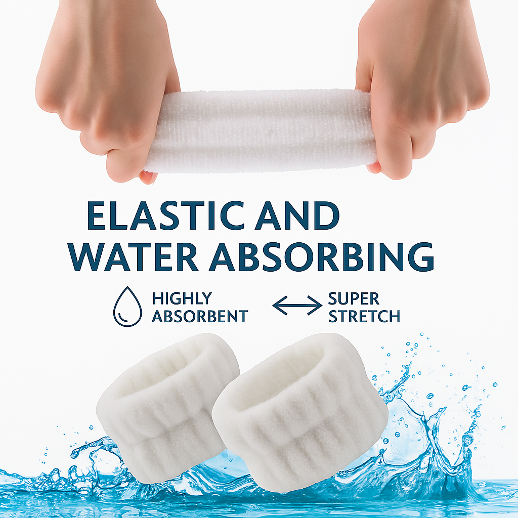 2 Orchids Face Wash Headband & Wristband Set – Fluffy Spa Headband for Washing Face & Skincare
