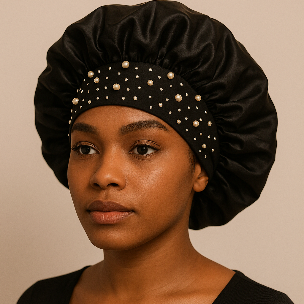 SIlk Bonnet Silk Hair Bonnet for Sleeping, Sleep Bonnets for Women Large Wide Soft Band Sleep Cap for Curly Hair Braids