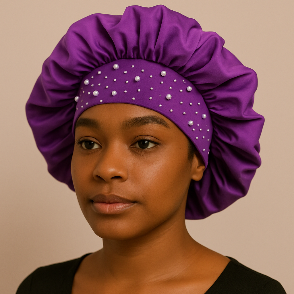 SIlk Bonnet Silk Hair Bonnet for Sleeping, Sleep Bonnets for Women Large Wide Soft Band Sleep Cap for Curly Hair Braids