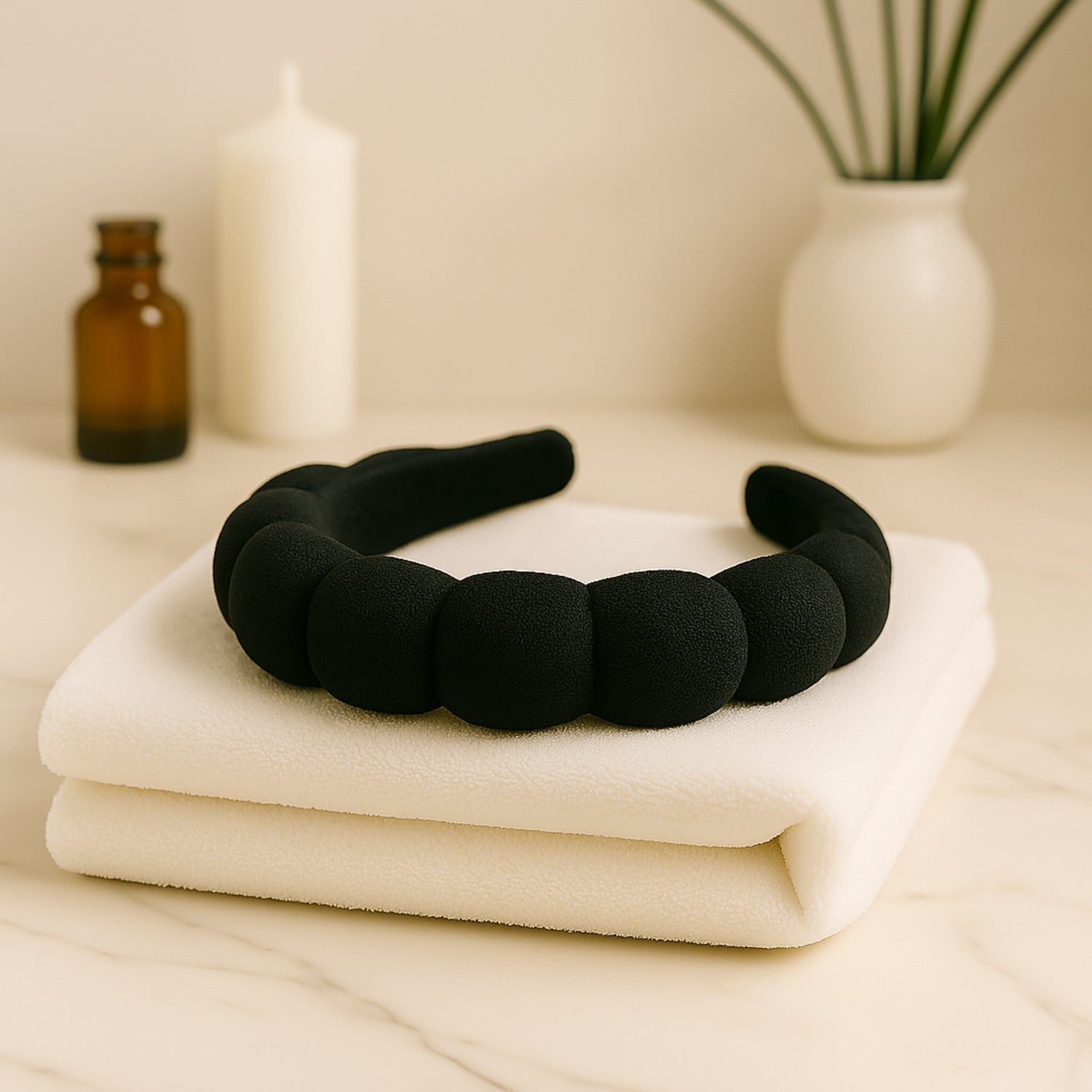 Black headband 2 Orchids