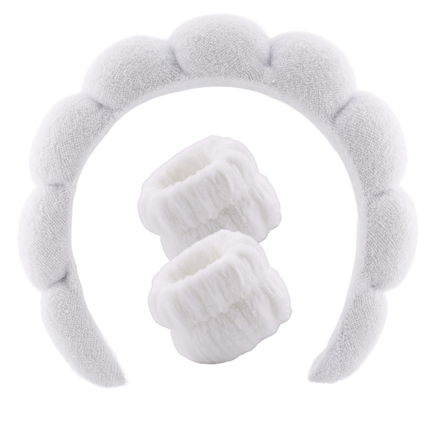 2 Orchids Face Wash Headband & Wristband Set – Fluffy Spa Headband for Washing Face & Skincare