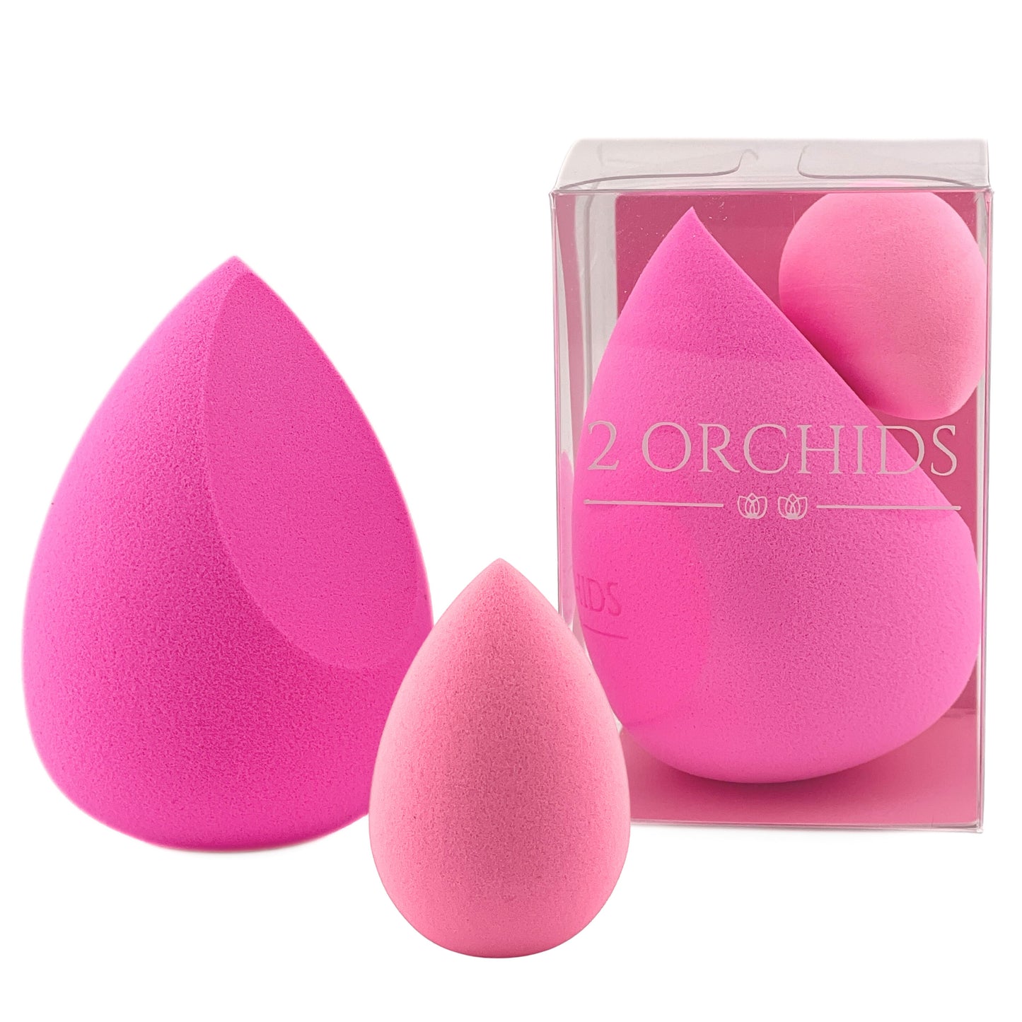 2 Orchids Makeup Sponge Set – Mini & Full-Size Blenders for Multi-Use Face Makeup & Smooth Blending - Beauty Blender Set
