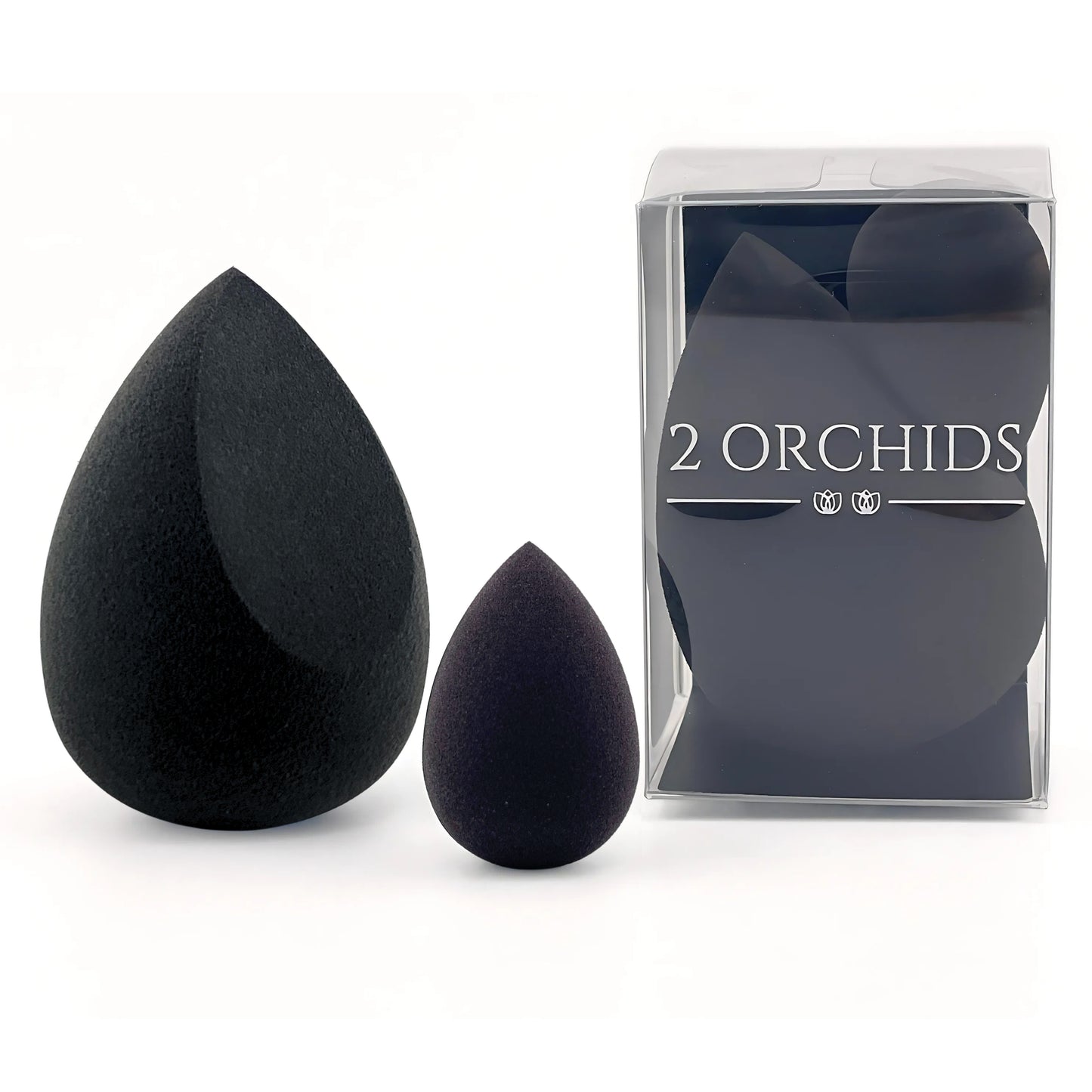 2 Orchids Makeup Sponge Set – Mini & Full-Size Blenders for Multi-Use Face Makeup & Smooth Blending - Beauty Blender Set
