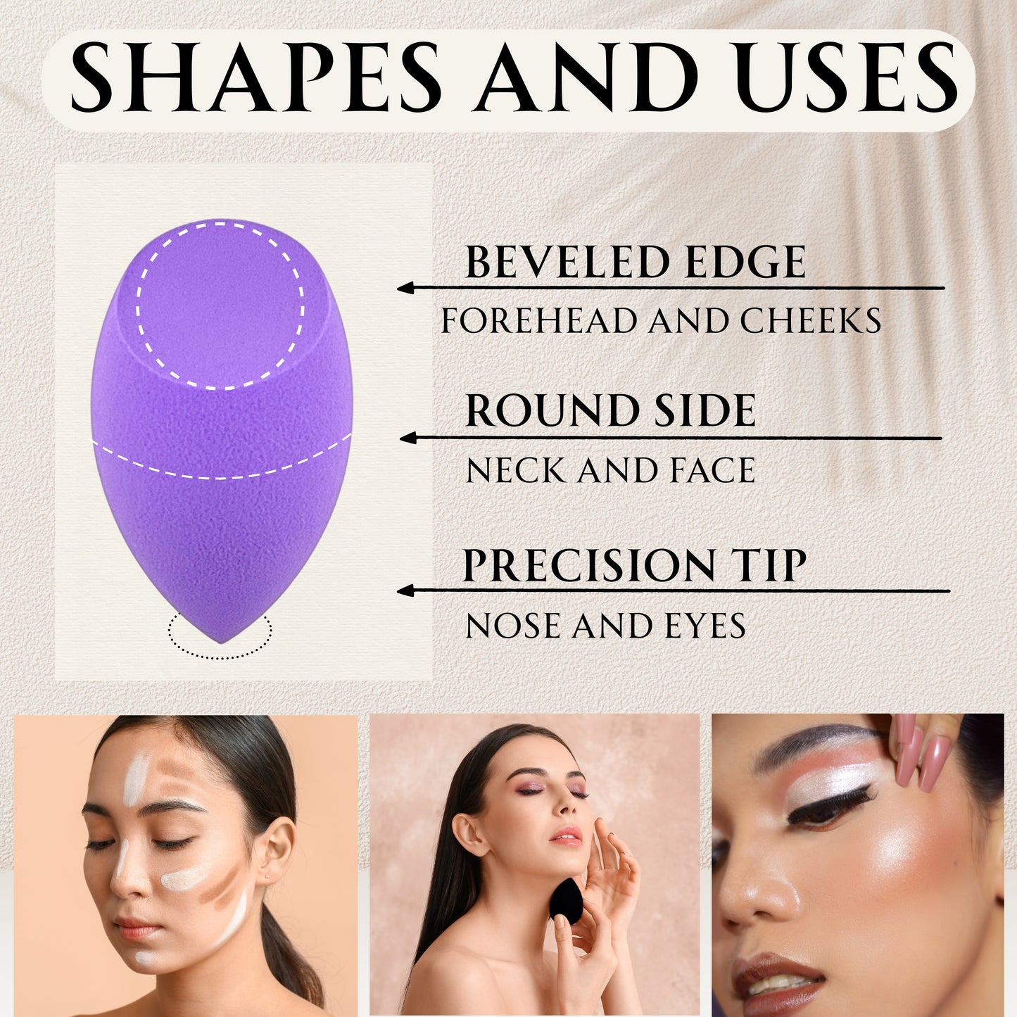 2 Orchids Beauty Blender Sponge Pack – Foundation Makeup Applicator for Liquid & Dry Use, Latex-Free