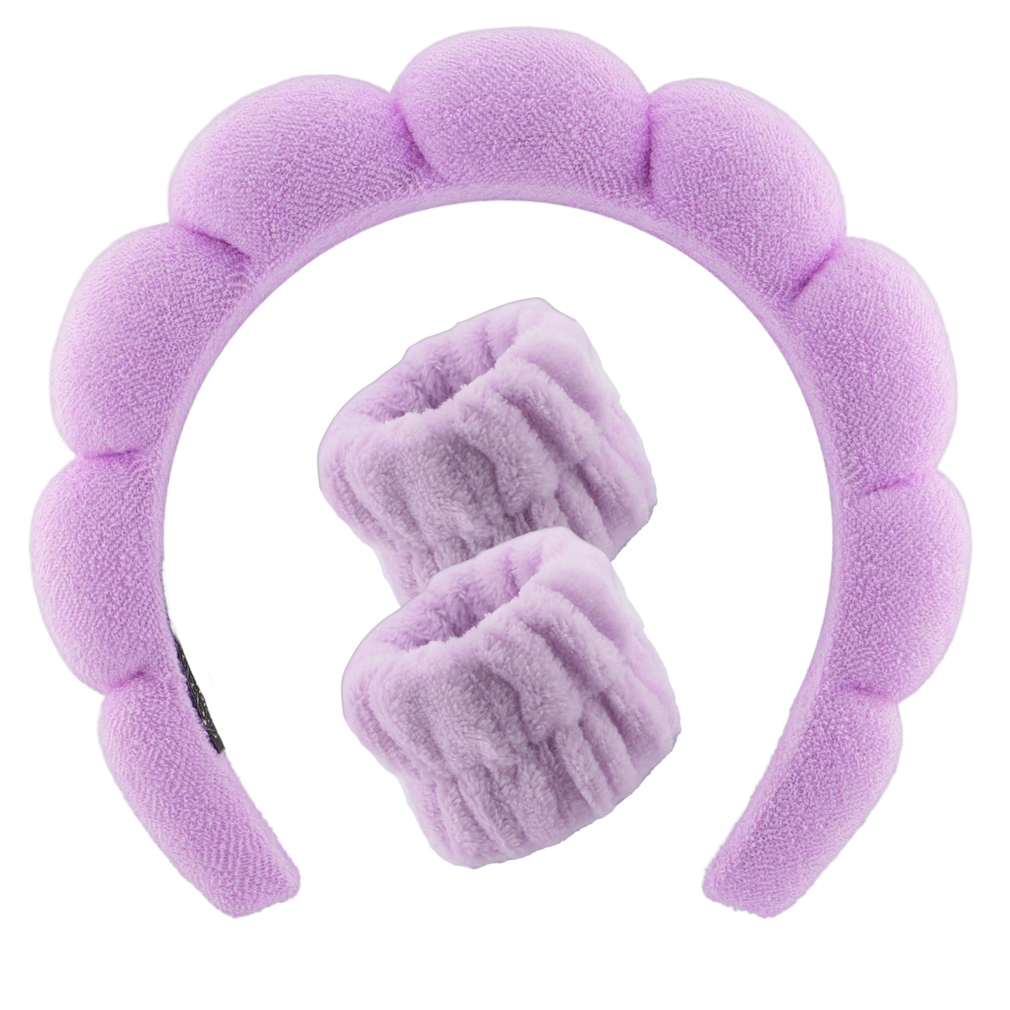 2 Orchids Face Wash Headband & Wristband Set – Fluffy Spa Headband for Washing Face & Skincare