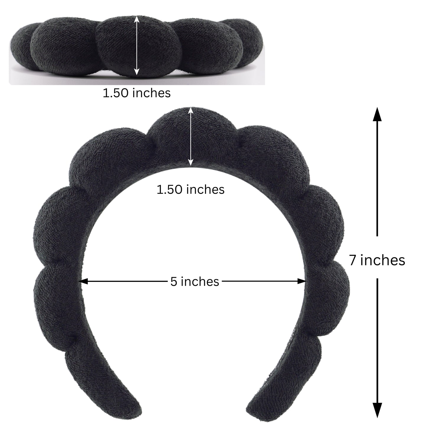 2 Orchids Skincare Headband – Soft Terry Cloth Hairband for Face Wash, Spa & Makeup Use