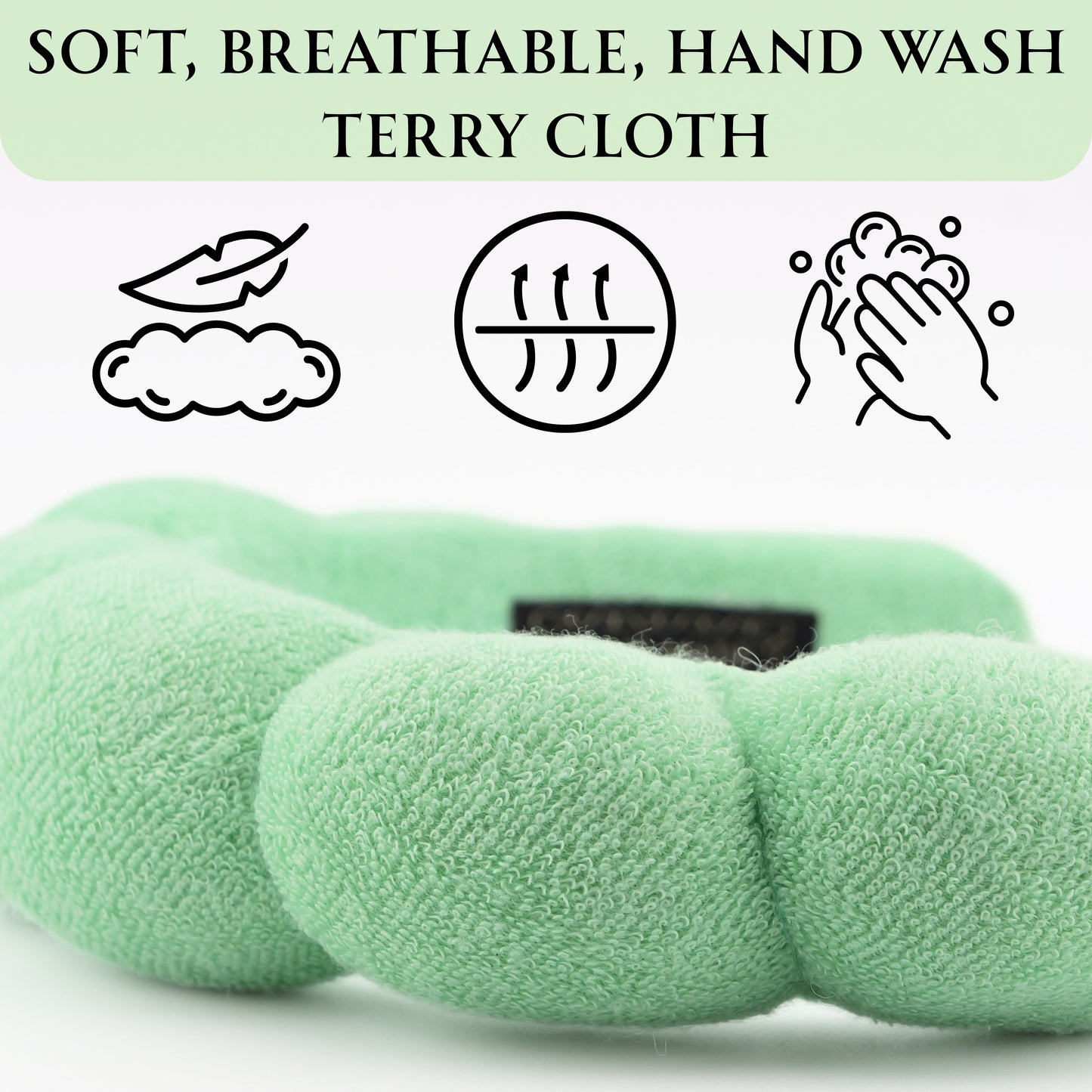 2 Orchids Skincare Headband – Soft Terry Cloth Hairband for Face Wash, Spa & Makeup Use