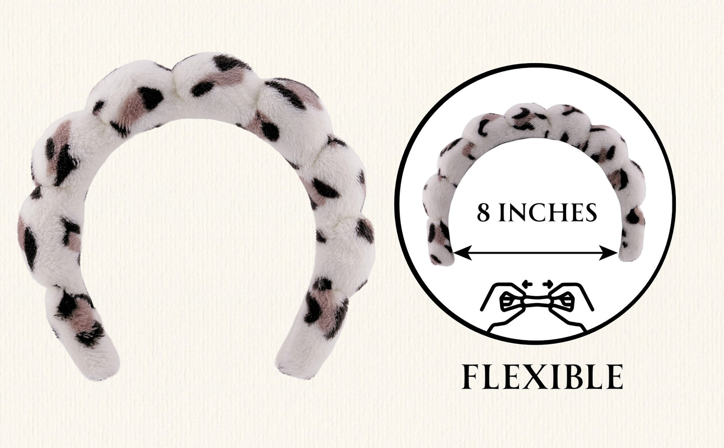 2 Orchids Face Wash Headband & Wristband Set – Fluffy Spa Headband for Washing Face & Skincare