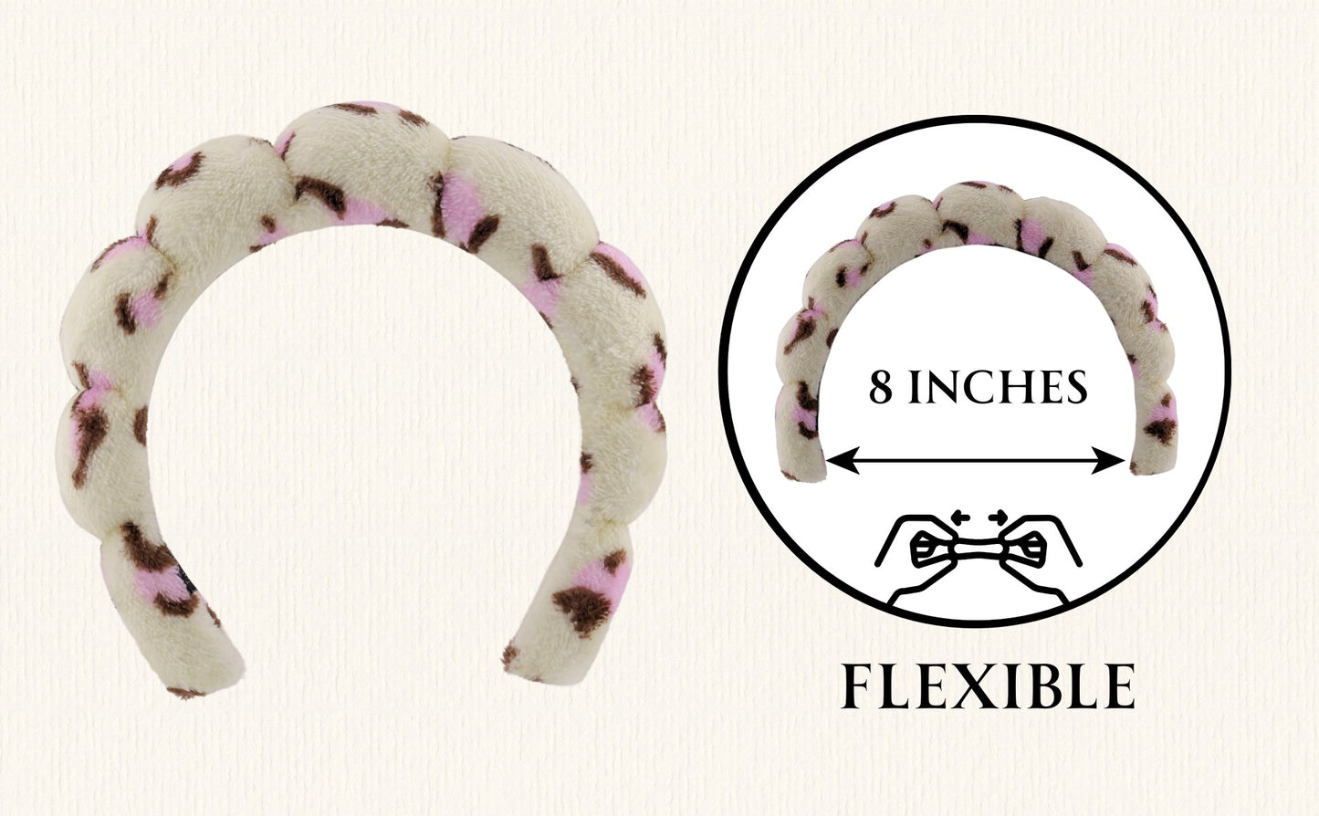 2 Orchids Face Wash Headband & Wristband Set – Fluffy Spa Headband for Washing Face & Skincare
