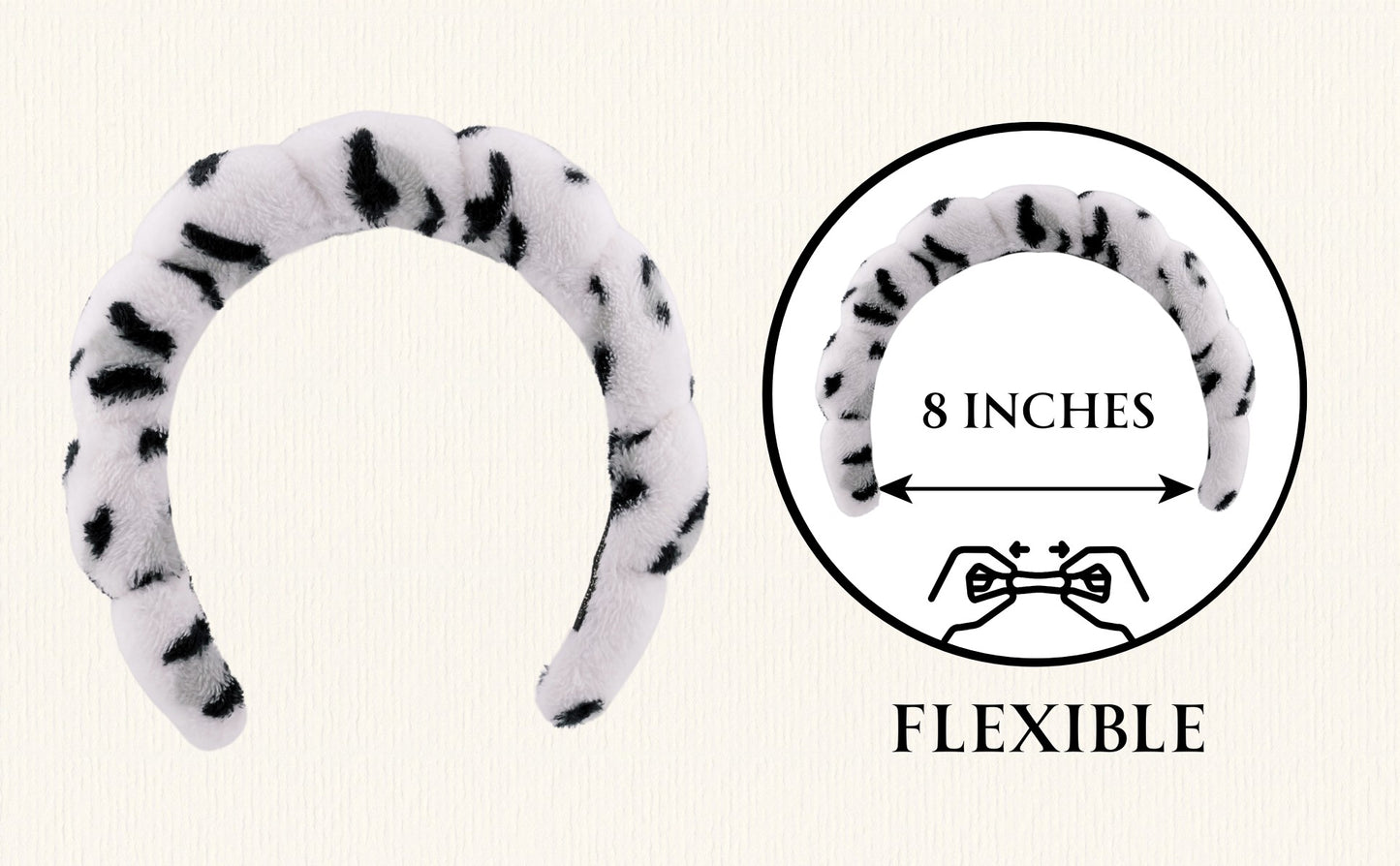 2 Orchids Face Wash Headband & Wristband Set – Fluffy Spa Headband for Washing Face & Skincare