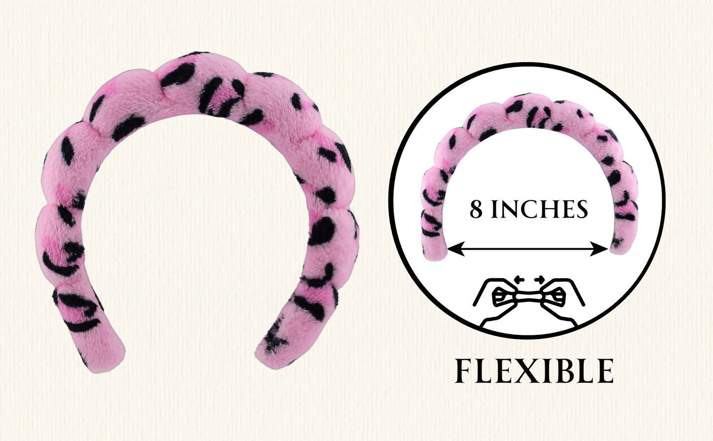 2 Orchids Face Wash Headband & Wristband Set – Fluffy Spa Headband for Washing Face & Skincare