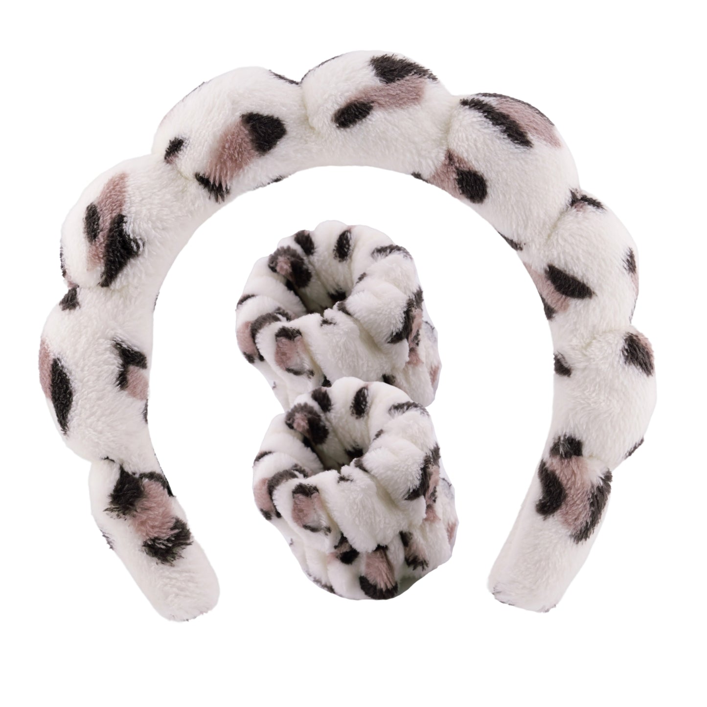 2 Orchids Face Wash Headband & Wristband Set – Fluffy Spa Headband for Washing Face & Skincare