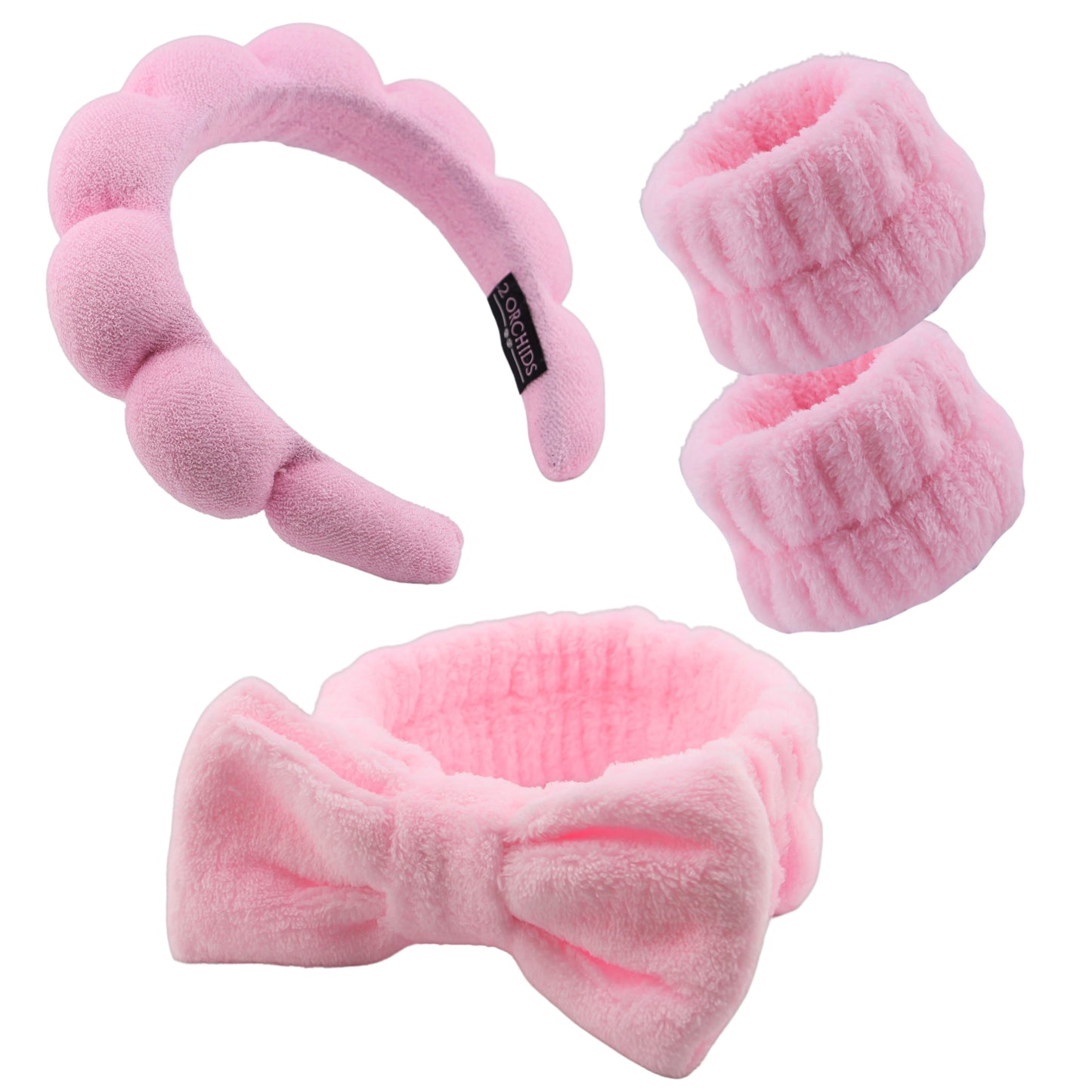 Spa Headband and Wristband Set for Women – Face Wash Headband for Skincare, Makeup, Facial Mask – Cute Hair Band Gift for Teen Girls & Women Selfcare