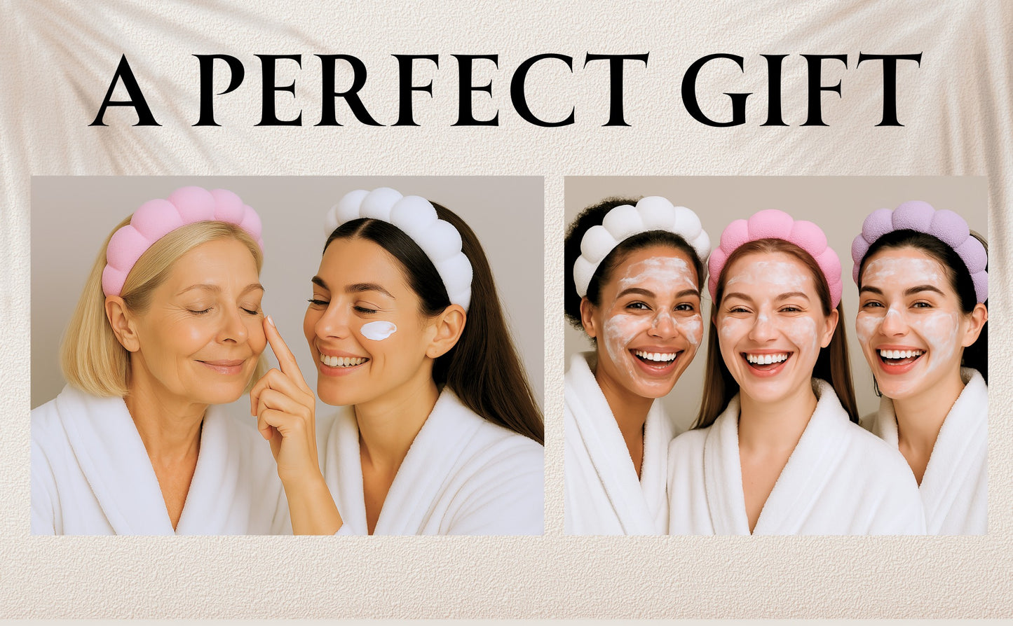 2 Orchids Skincare Headband – Soft Terry Cloth Hairband for Face Wash, Spa & Makeup Use