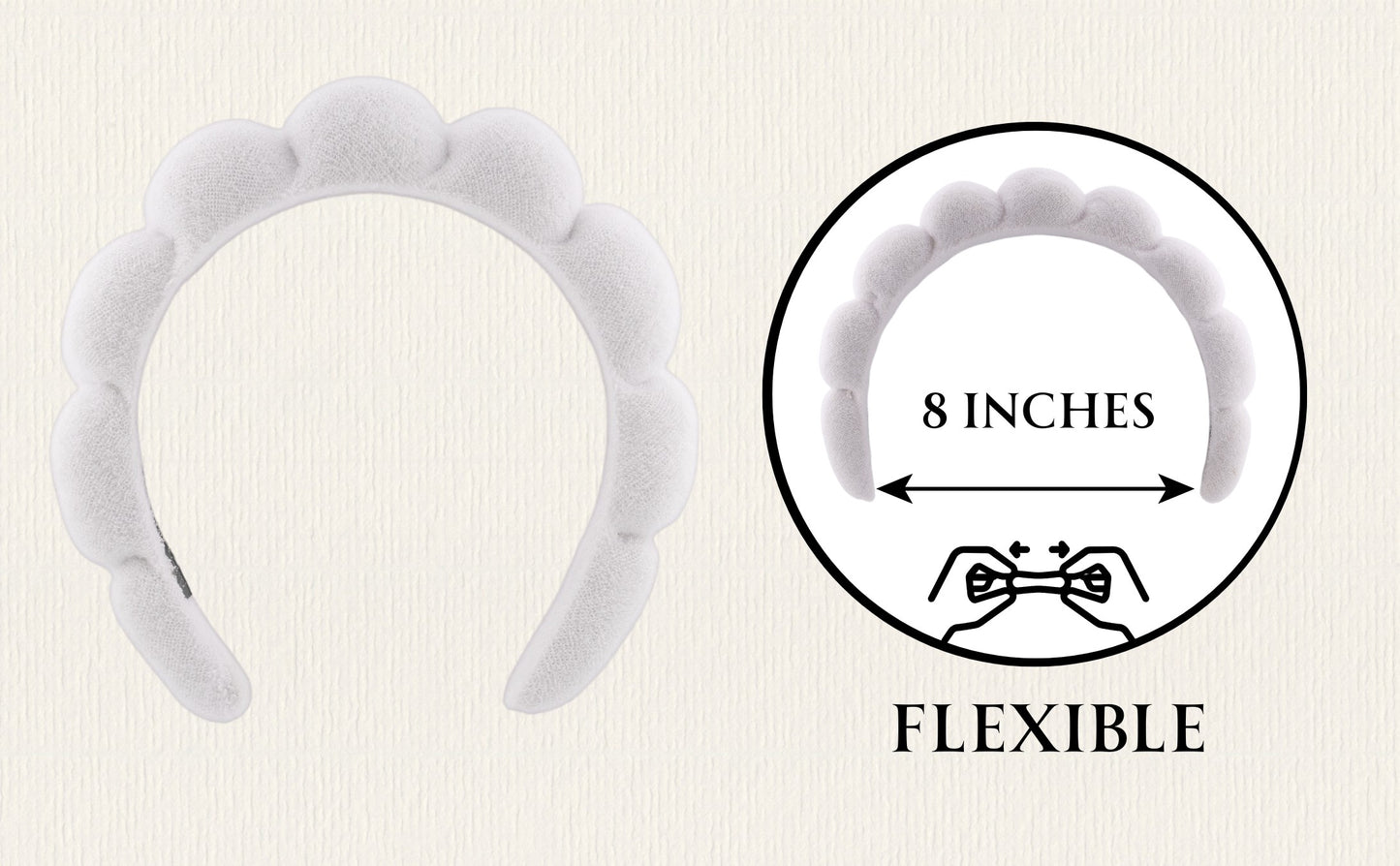 2 Orchids Face Wash Headband & Wristband Set – Fluffy Spa Headband for Washing Face & Skincare