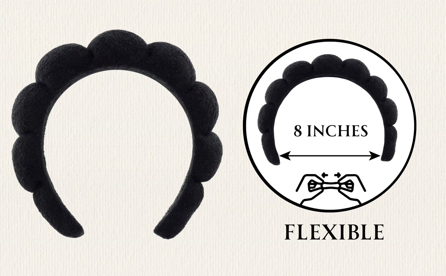 2 Orchids Skincare Headband – Soft Terry Cloth Hairband for Face Wash, Spa & Makeup Use