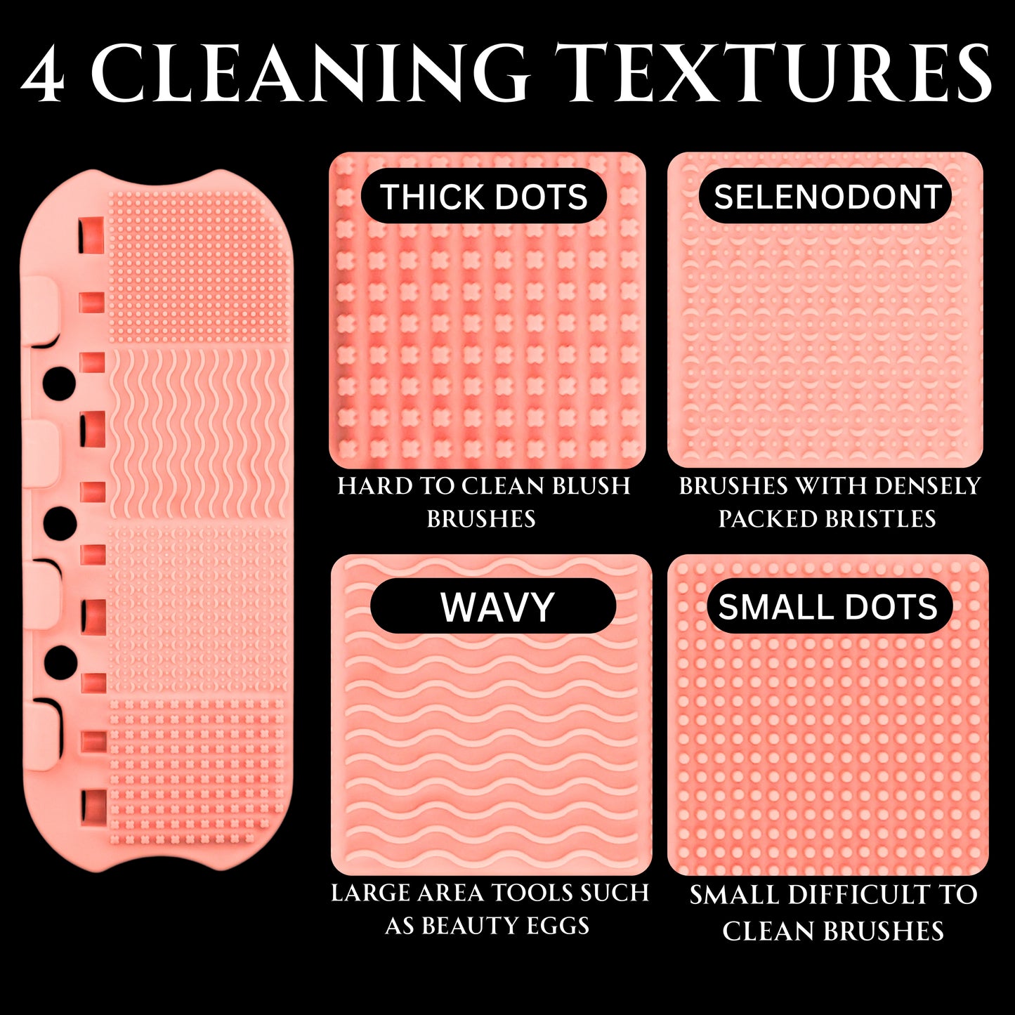 Makeup Brush Cleaner & Organizer – 3-in-1 Brush Cleaning Mat, Drying Rack & Cosmetic Brush Cleaner Pad for Makeup Brushes, Beauty Blenders, and Sponges