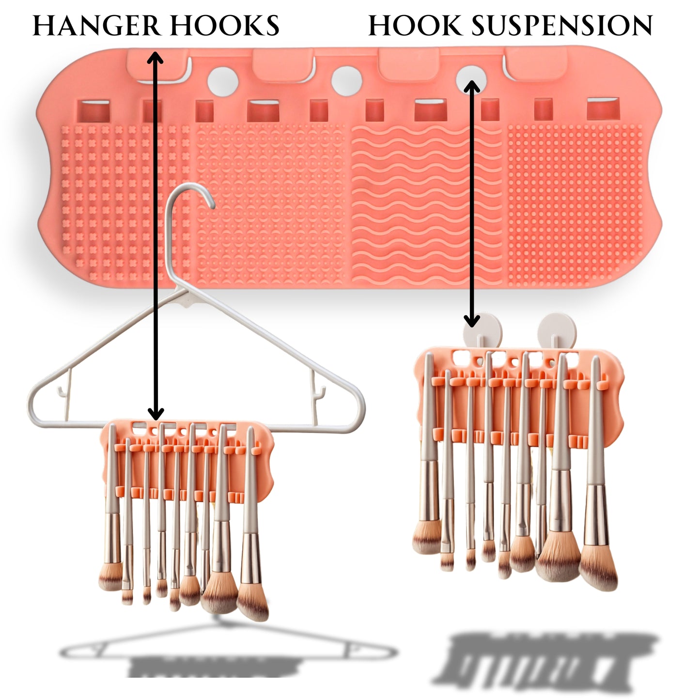 Makeup Brush Cleaner & Organizer – 3-in-1 Brush Cleaning Mat, Drying Rack & Cosmetic Brush Cleaner Pad for Makeup Brushes, Beauty Blenders, and Sponges