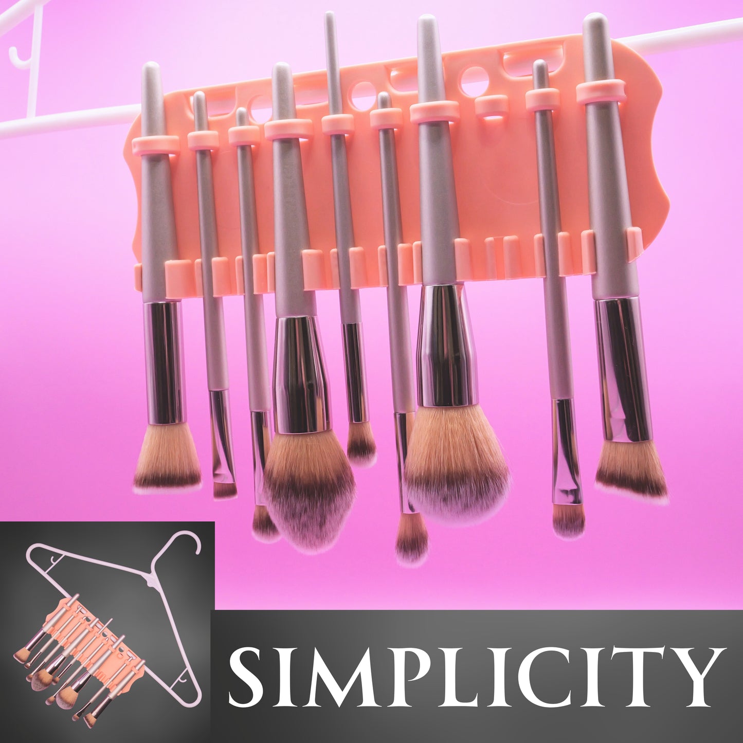 Makeup Brush Cleaner & Organizer – 3-in-1 Brush Cleaning Mat, Drying Rack & Cosmetic Brush Cleaner Pad for Makeup Brushes, Beauty Blenders, and Sponges