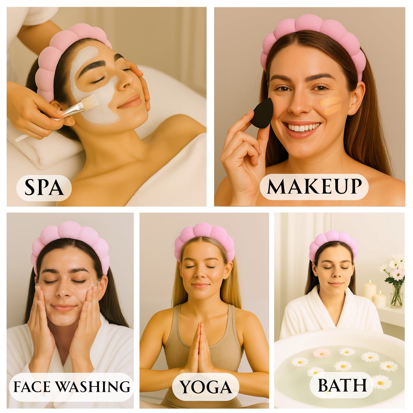2 Orchids Skincare Headband – Soft Terry Cloth Hairband for Face Wash, Spa & Makeup Use