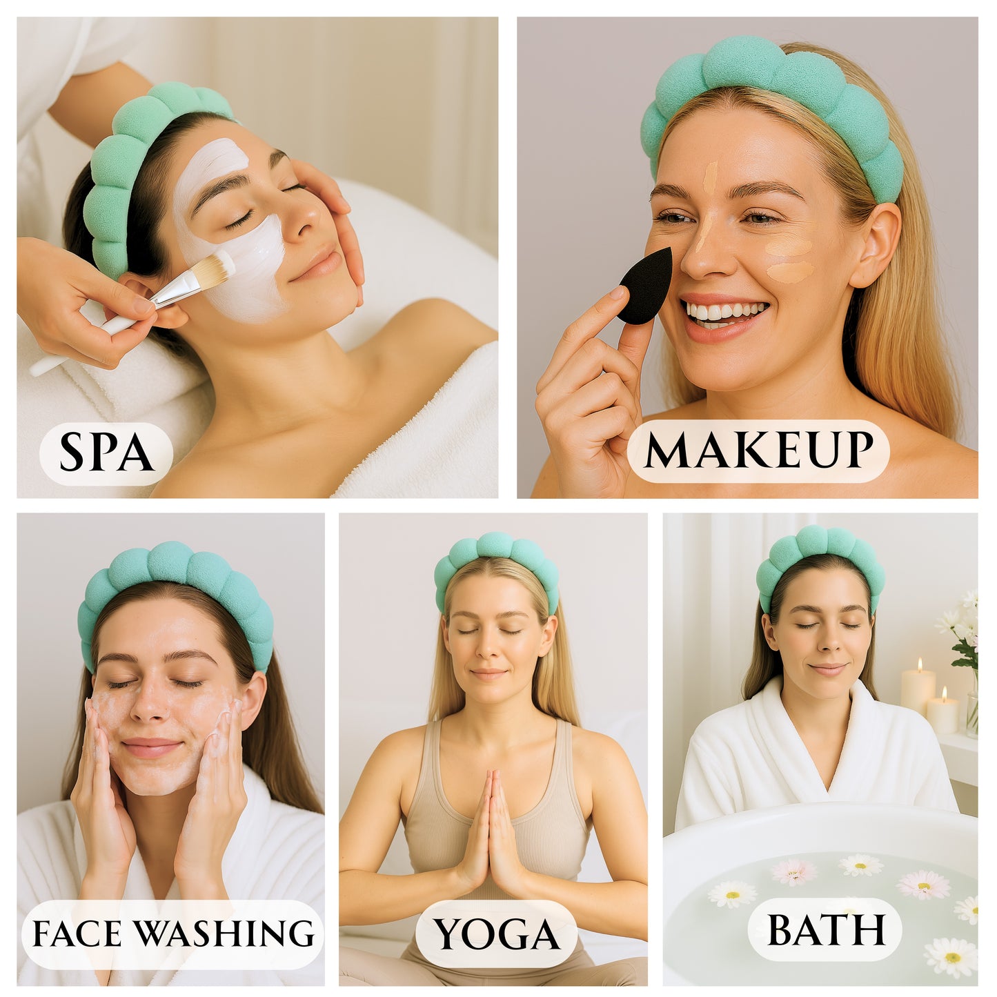 2 Orchids Skincare Headband – Terry Cloth Hair Band for Face Washing & Makeup for Women