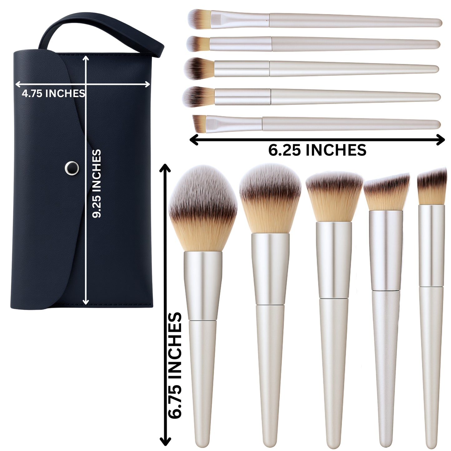 10-Piece Makeup Brush Set With Case