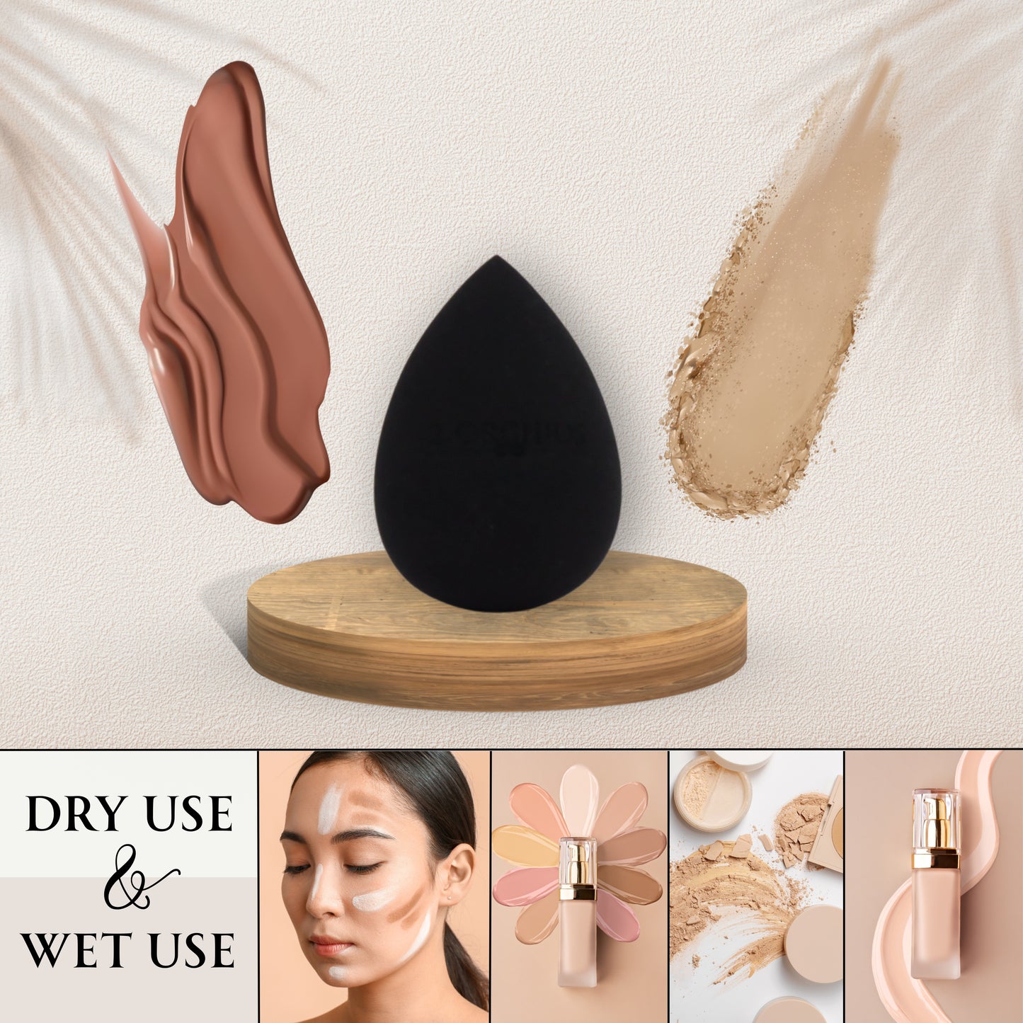 2 Orchids Black Beauty Blender – Makeup Sponge for Women & Teens, Foundation Applicator, Pro Finish