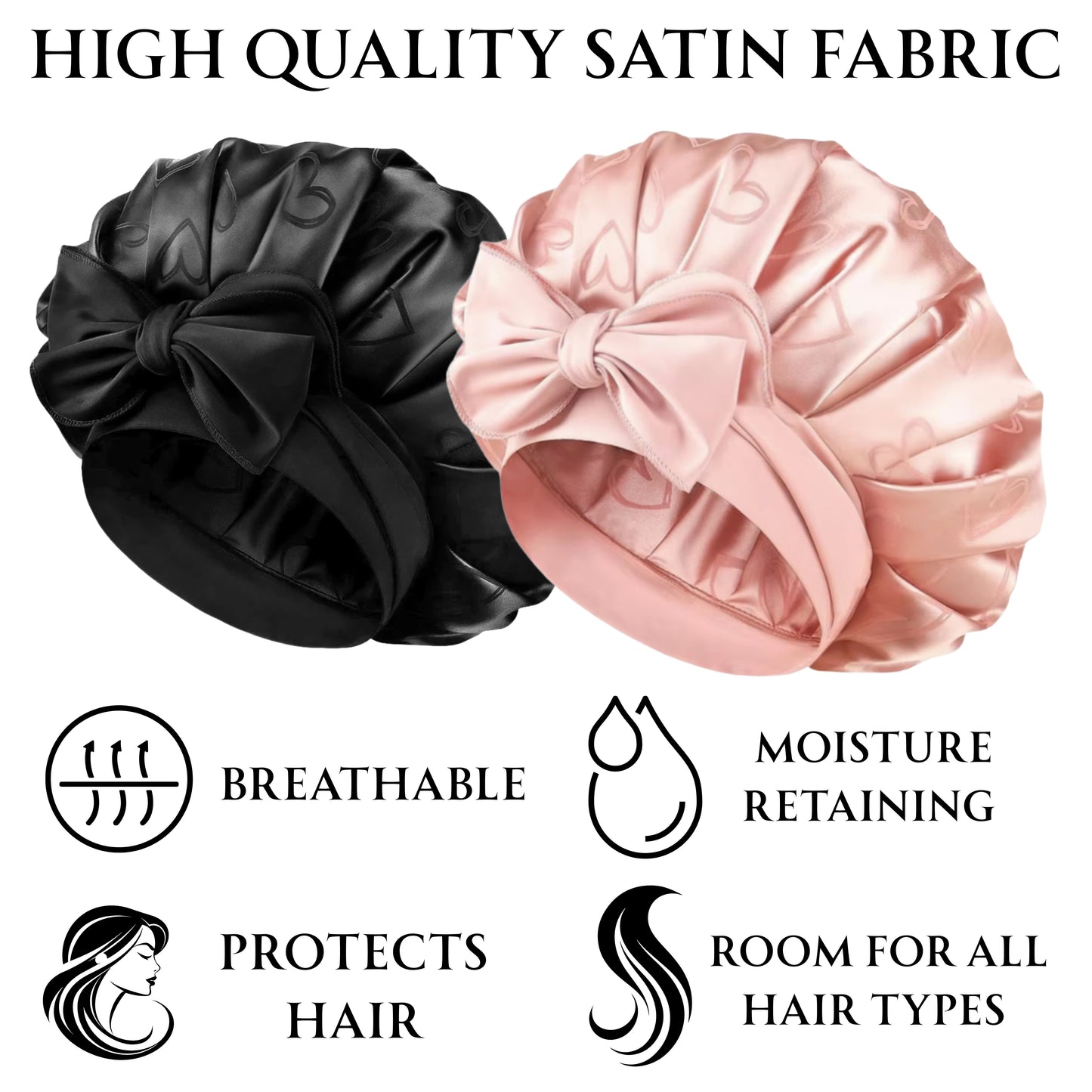 Large Satin Tie Bonnets