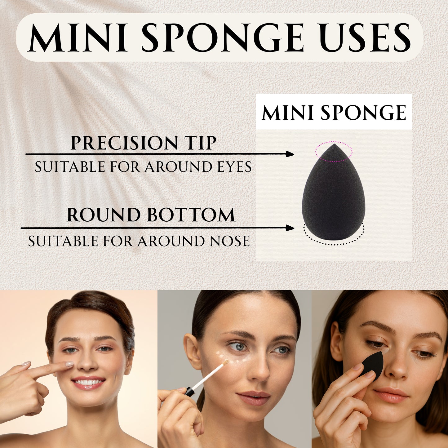 2 Orchids Makeup Sponge Set – Mini & Full-Size Blenders for Multi-Use Face Makeup & Smooth Blending - Beauty Blender Set