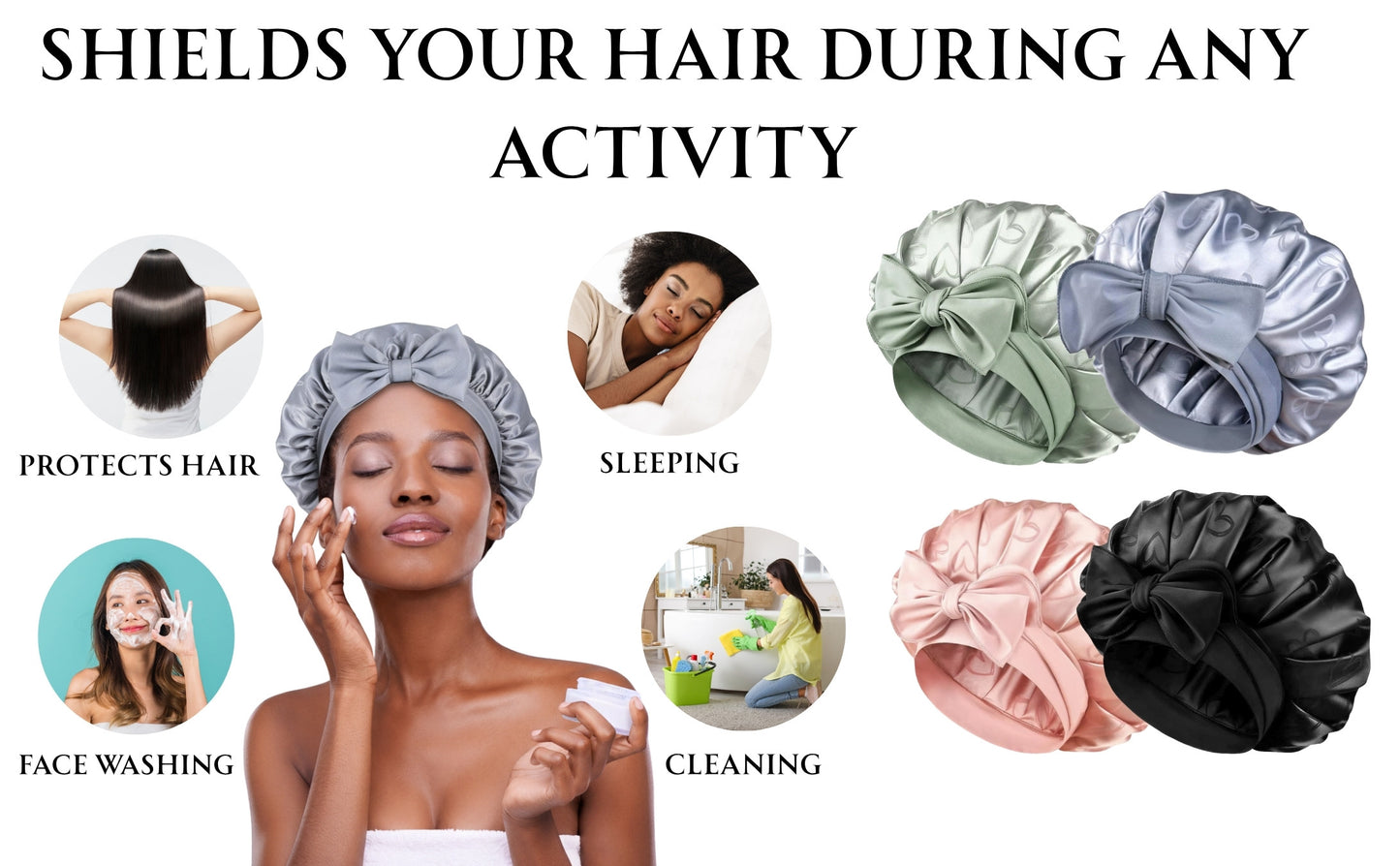 Large Satin Tie Bonnets