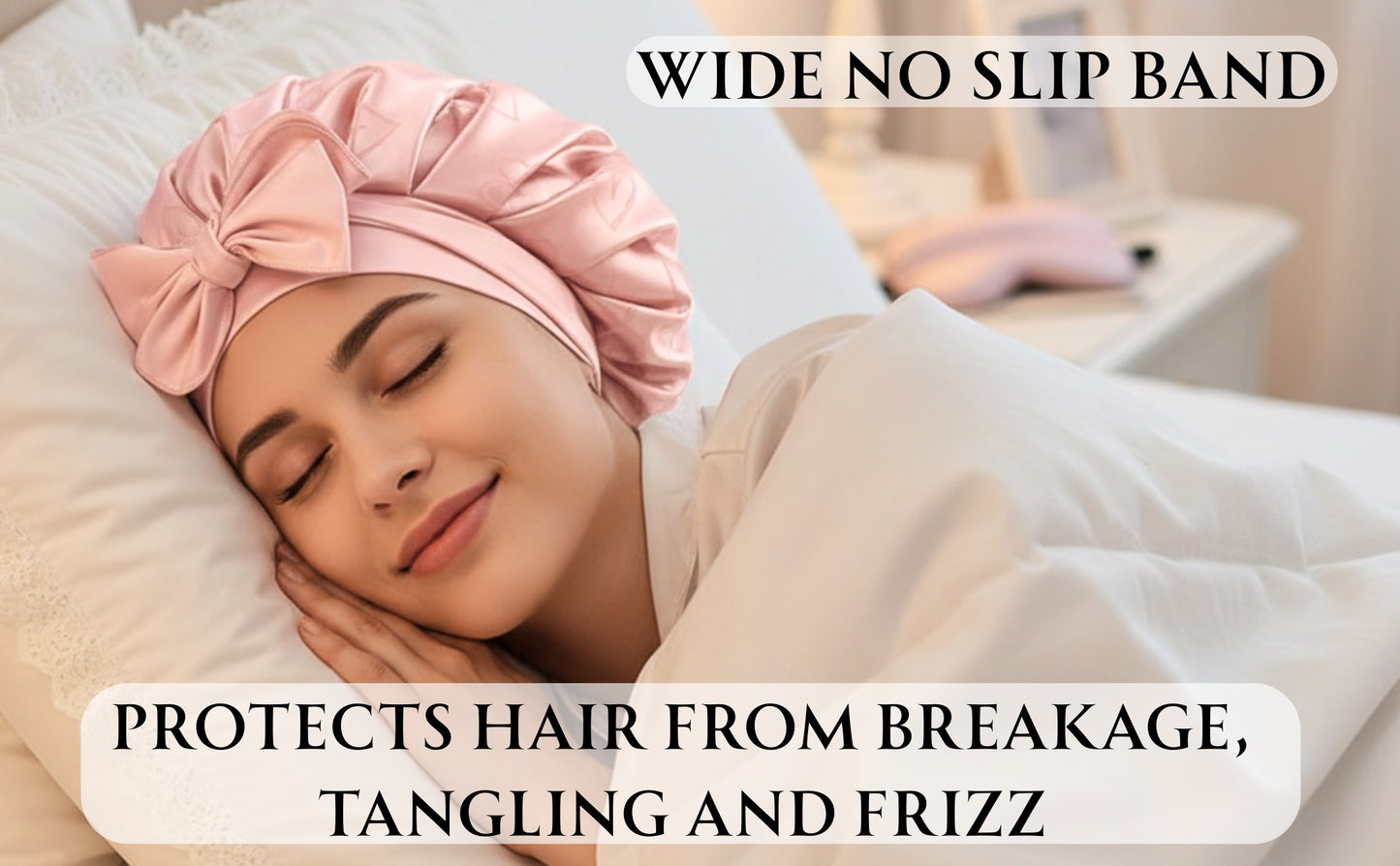 Large Satin Tie Bonnets