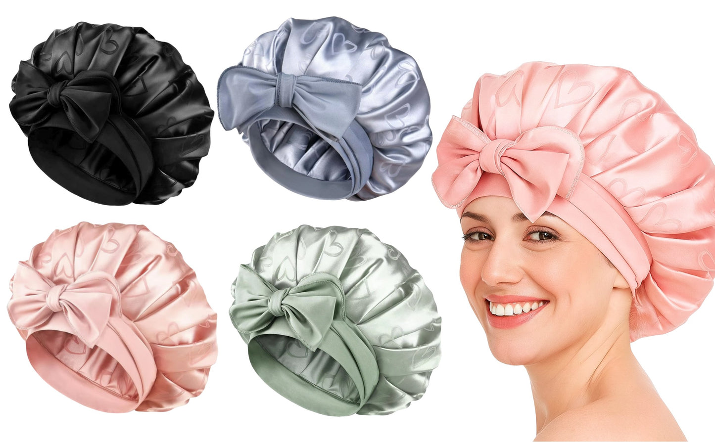 Large Satin Tie Bonnets
