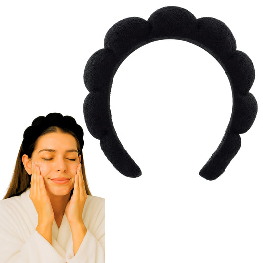 2 Orchids Skincare Headband – Soft Terry Cloth Hairband for Face Wash, Spa & Makeup Use
