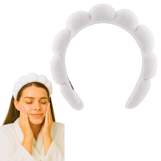 2 Orchids Skincare Headband – Soft Terry Cloth Hairband for Face Wash, Spa & Makeup Use