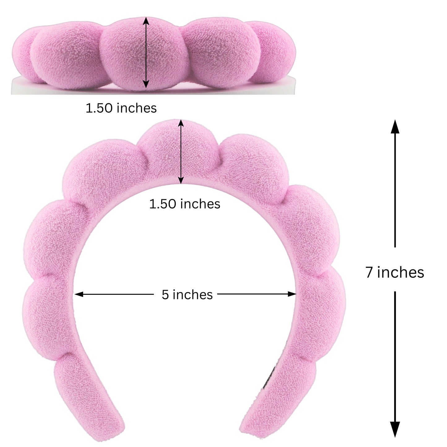 2 Orchids Skincare Headband – Soft Terry Cloth Hairband for Face Wash, Spa & Makeup Use