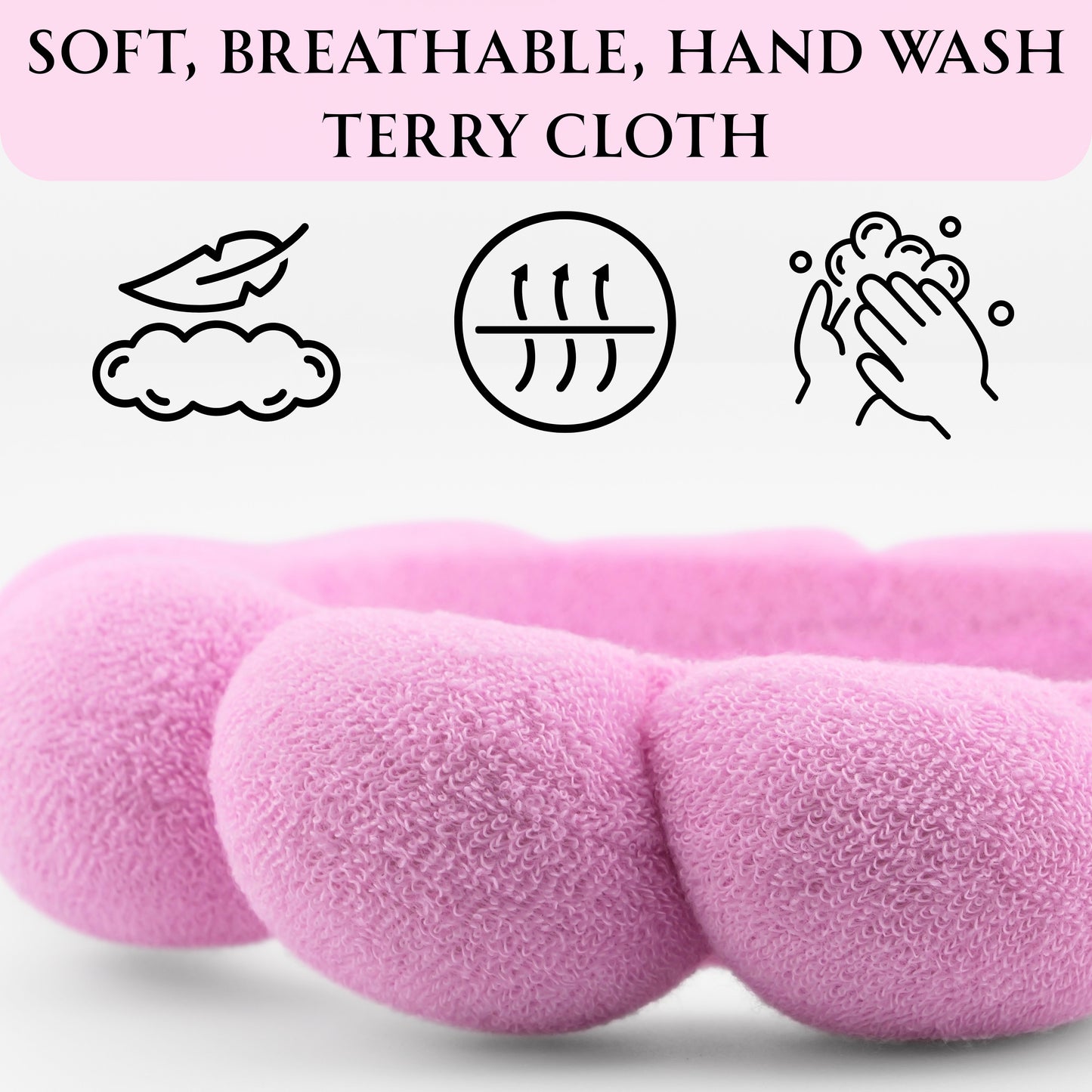 2 Orchids Skincare Headband – Soft Terry Cloth Hairband for Face Wash, Spa & Makeup Use