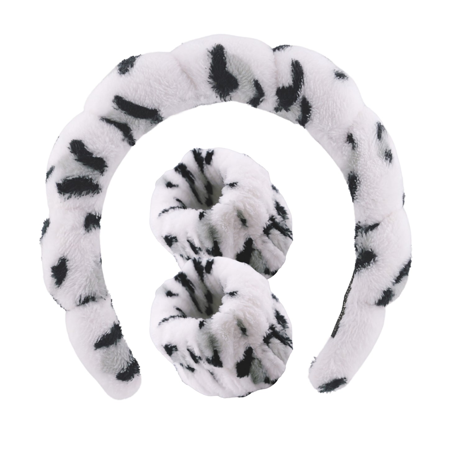 2 Orchids Face Wash Headband & Wristband Set – Fluffy Spa Headband for Washing Face & Skincare