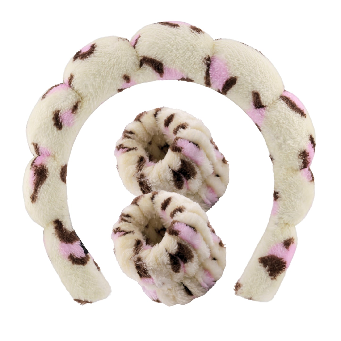 2 Orchids Face Wash Headband & Wristband Set – Fluffy Spa Headband for Washing Face & Skincare