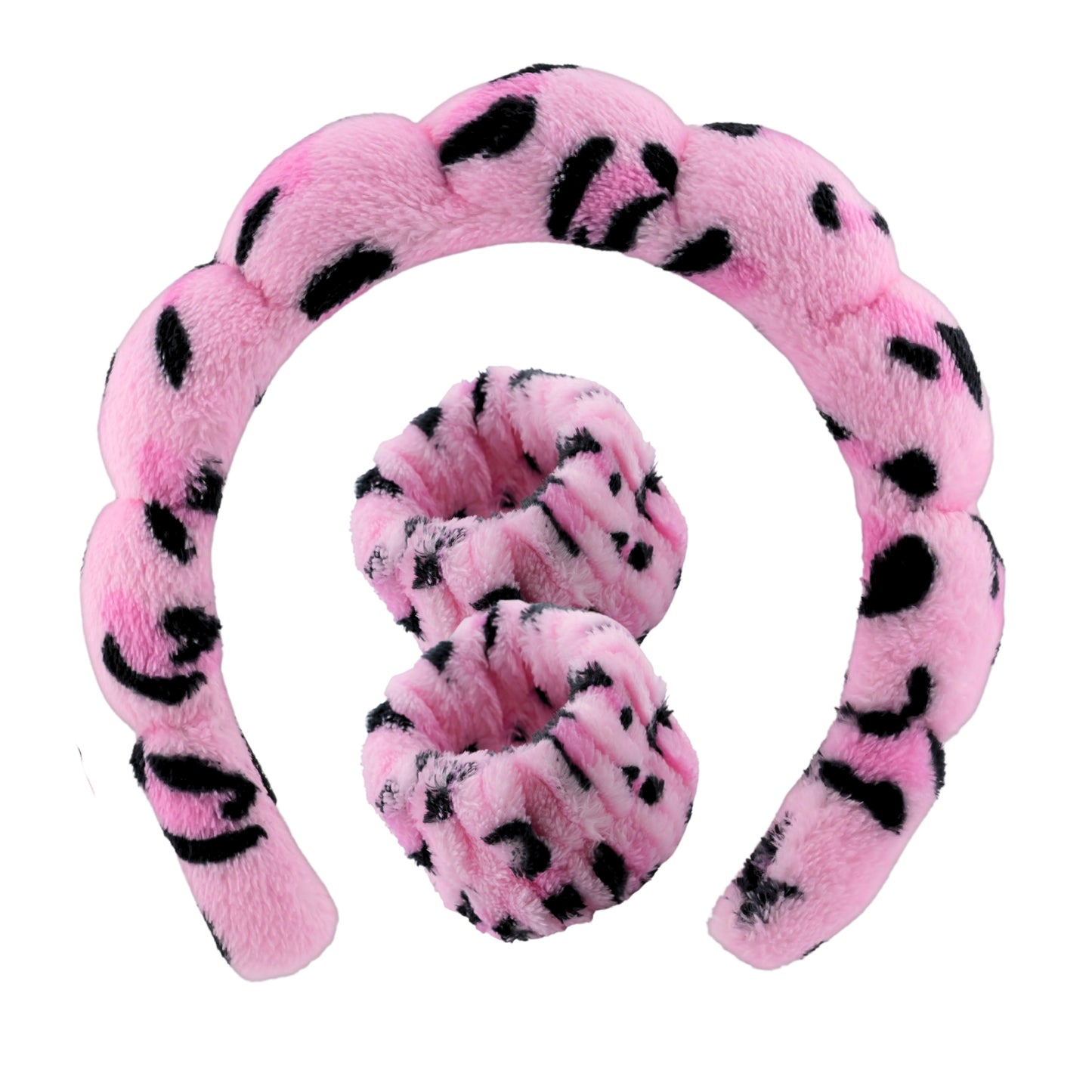 2 Orchids Face Wash Headband & Wristband Set – Fluffy Spa Headband for Washing Face & Skincare