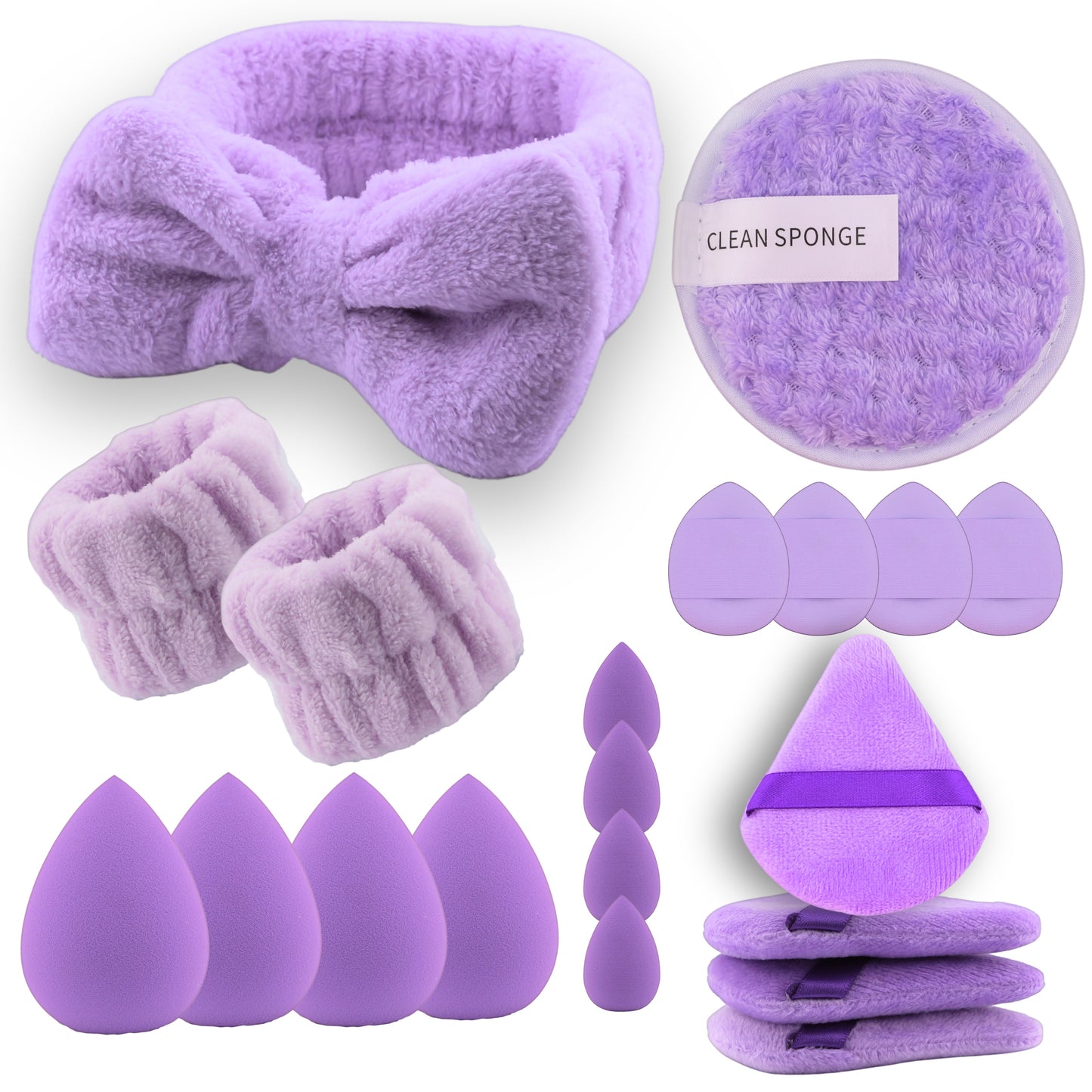 Makeup Sponge Set – Beauty Blender Pack with Powder Puff, Mini Makeup Sponges, Triangle Puffs, Soft Make Up Blender for Liquid, Powder & Foundation