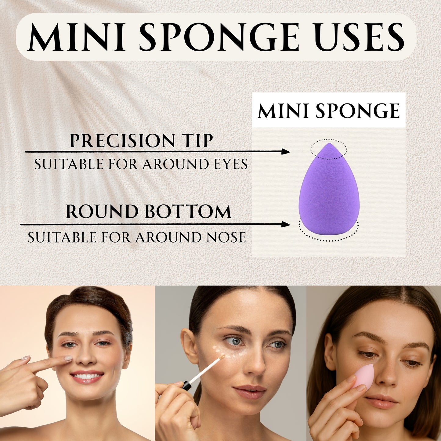 Makeup Sponge Set – Beauty Blender Pack with Powder Puff, Mini Makeup Sponges, Triangle Puffs, Soft Make Up Blender for Liquid, Powder & Foundation