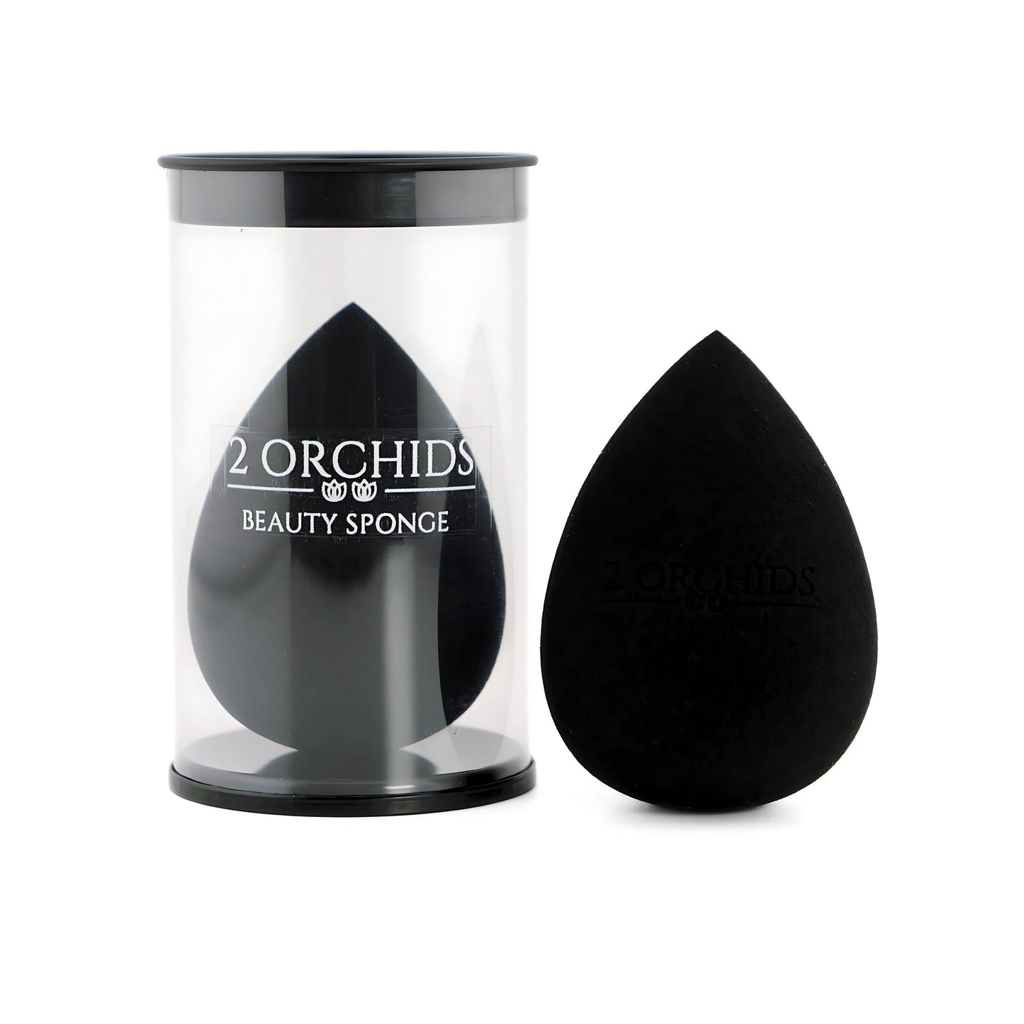 2 Orchids Black Beauty Blender – Makeup Sponge for Women & Teens, Foundation Applicator, Pro Finish