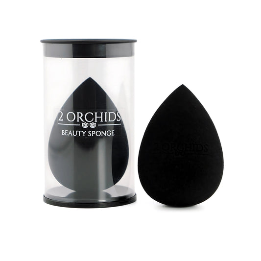 2 Orchids Black Beauty Blender – Makeup Sponge for Women & Teens, Foundation Applicator, Pro Finish