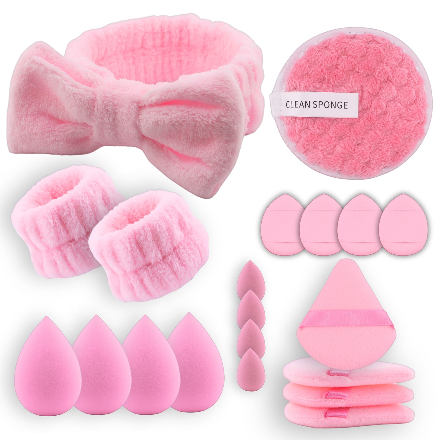 Makeup Sponge Set – Beauty Blender Pack with Powder Puff, Mini Makeup Sponges, Triangle Puffs, Soft Make Up Blender for Liquid, Powder & Foundation