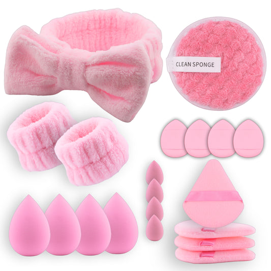 Makeup Sponge Set – Beauty Blender Pack with Powder Puff, Mini Makeup Sponges, Triangle Puffs, Soft Make Up Blender for Liquid, Powder & Foundation